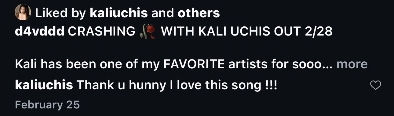 kali uchis d4vd song